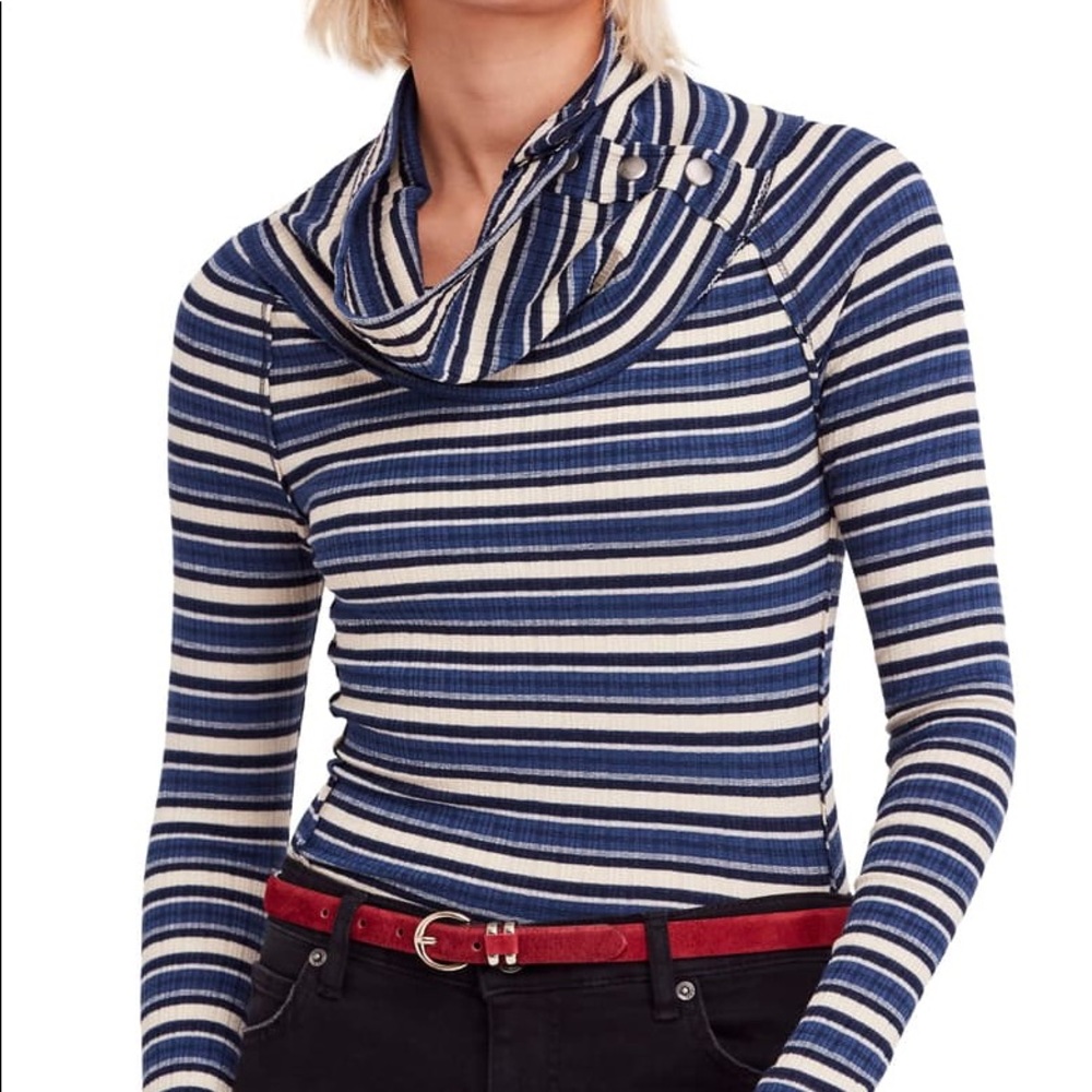 NWT Free People Cape Cod Striped Thermal Top